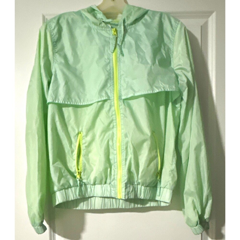 Mossimo Girl’s Green Hooded Windbreaker Jacket Full Zip - Size M